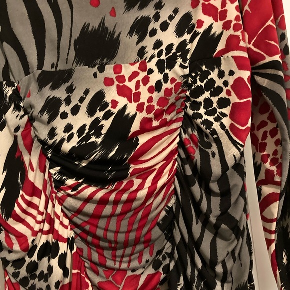 Nueva Ruched Long Sleeve Animal Print Top - Picture 5 of 10